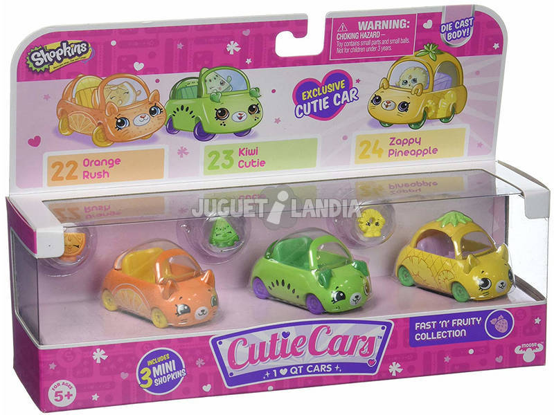 Shopkins Cutie Cars Pack 3 Voitures Giochi Preziosi HPC02011 