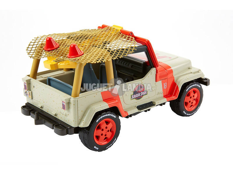 Jurassic World Jeep con Trappola Rete Set Veicolo con Dinosauro Mattel FNP46
