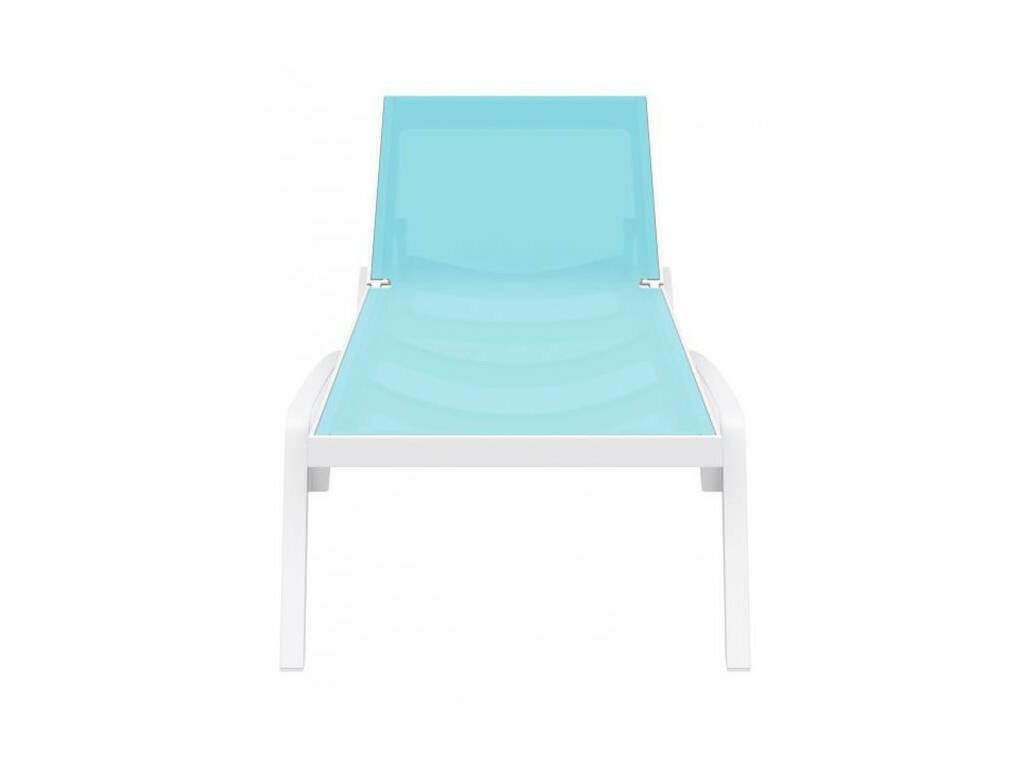 Costa Liegenstuhl - Farbe Weiss/Turquoise Poolstar GD-COSSL-WH58
