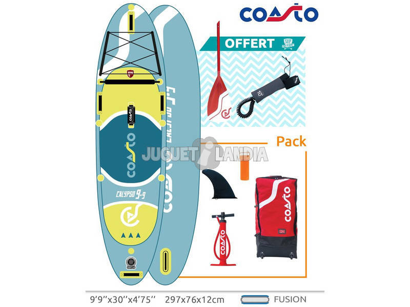Planche Paddle Surf Gonflable Coasto Calypso 297 x 76 cm 