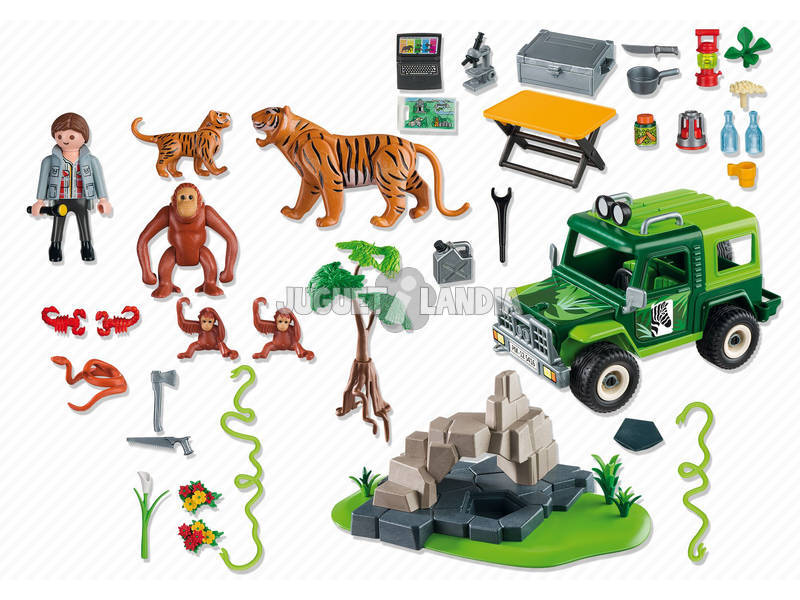  Playmobil Aanimaux de la jungle avec tout-terrain