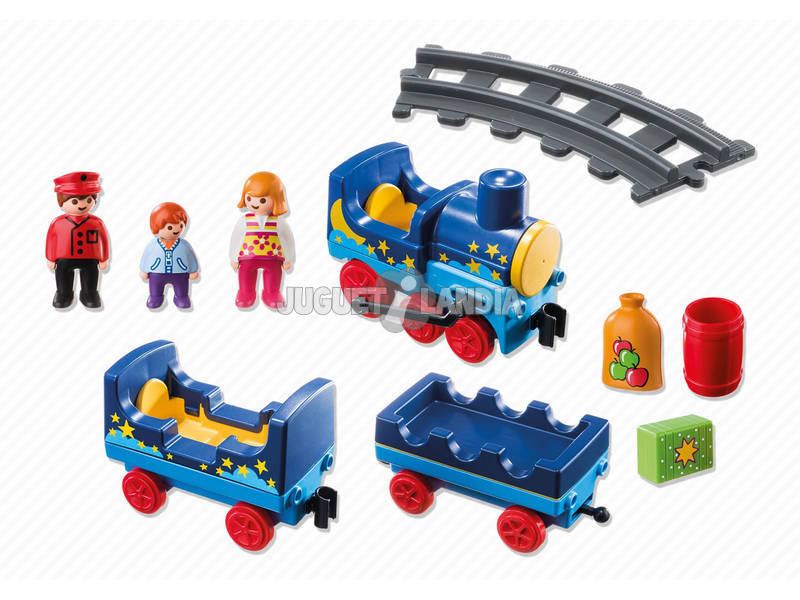 Playmobil 1,2,3 Train Étoilé avec Passagers et Rails