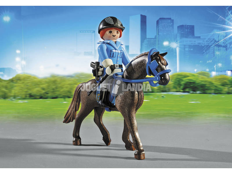 Playmobil City Action Poliziotta a Cavallo con Rimorchio 6922