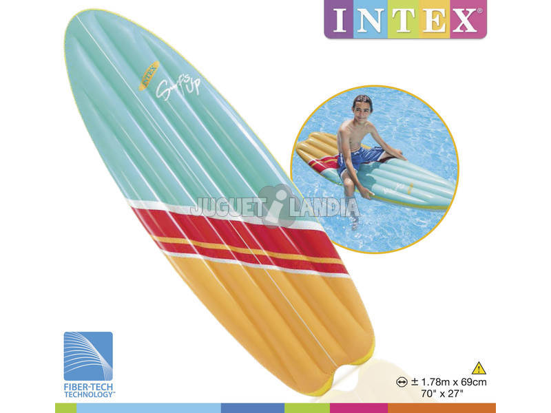 Flotador Fiber Tech Tabla de Surf 178x69 cm. Intex 58152