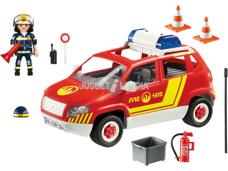 Playmobil Voiture Chef de Pompiers avec Lumières