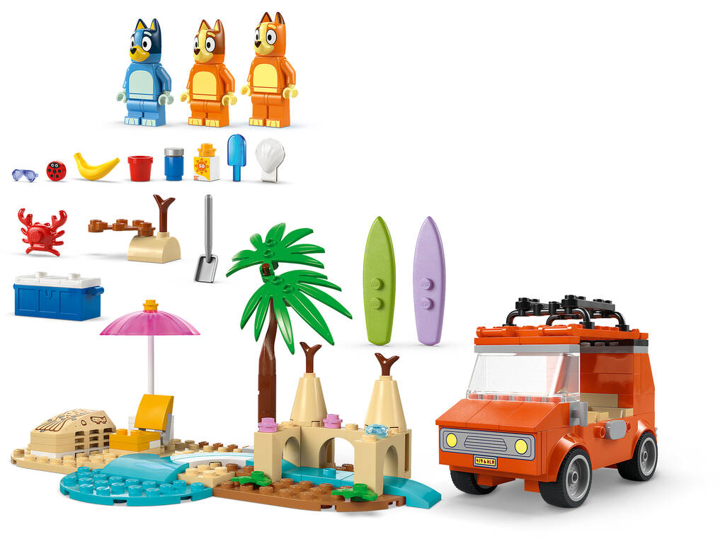 Lego Bluey Excursion familiale à la plage de Bluey