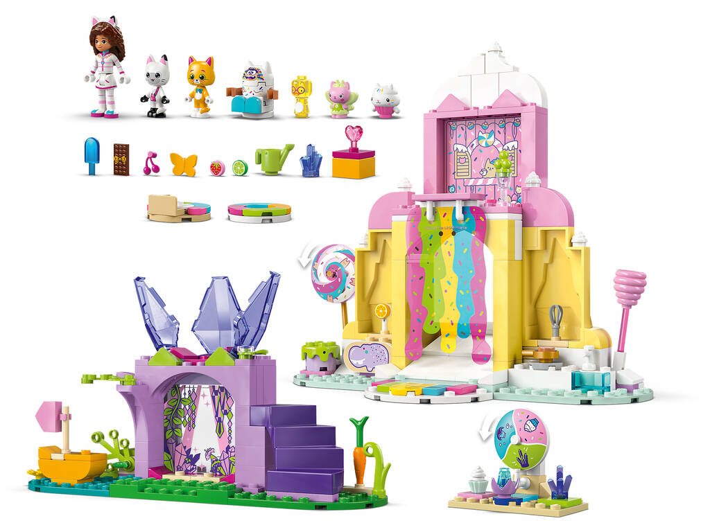 Lego La maison de poupées de Gabby Montagne de bonbons et jardin de chatons