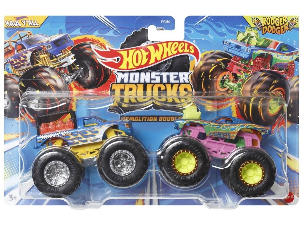 Hot Wheels Veículos Monster Truck Duetos de Demolição Mattel FYJ64