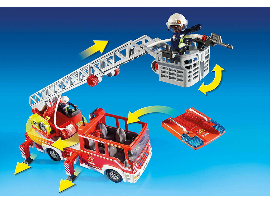 Playmobil Camion de Pompiers avec Échelle, Lumière et Son 9463