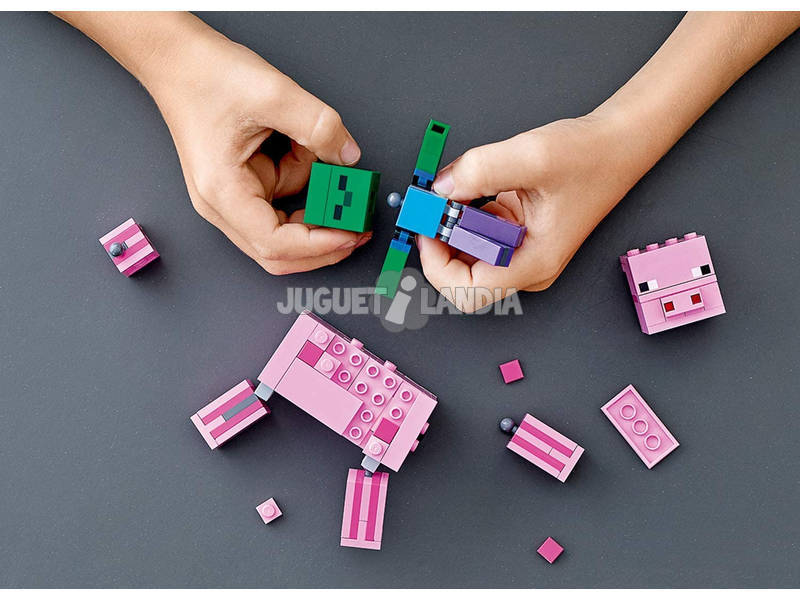 Lego Minecraft Big Fit Porco com Bebé Zumbi 21157