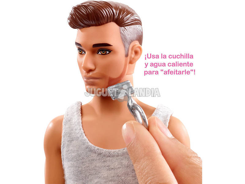 Barbie Muñeco Ken y Mobiliario Aseo Mattel FYK53
