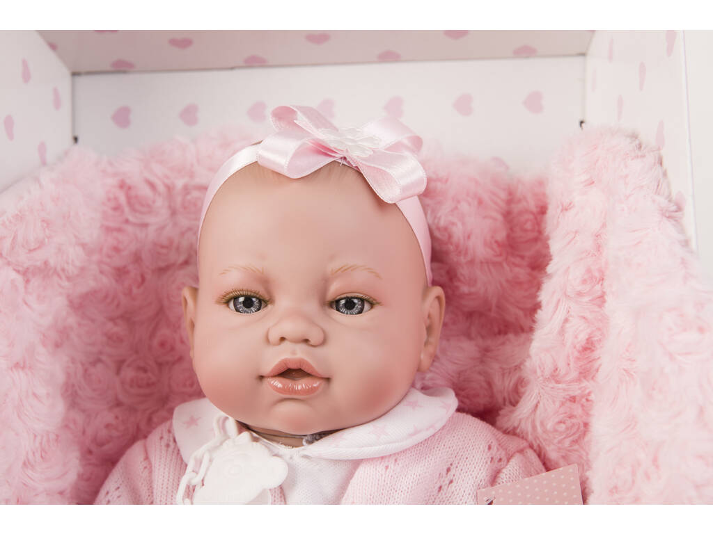 Bambola Neonata 42 cm. Vestito Rosa e Copertina Berbesa 5113