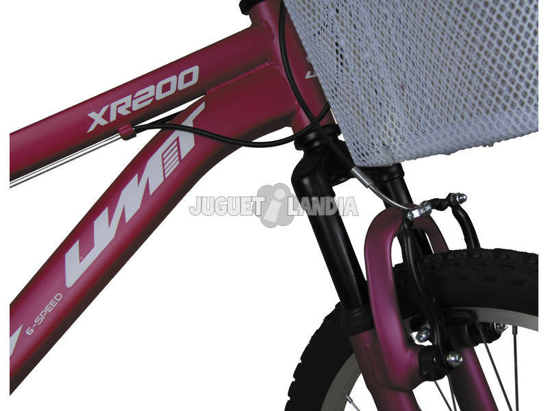 Fahrrad XR-200 Rosa mit Wechsler Shimano 6G Vorfederung und Korb aus Metall Umit 2071CS-3
