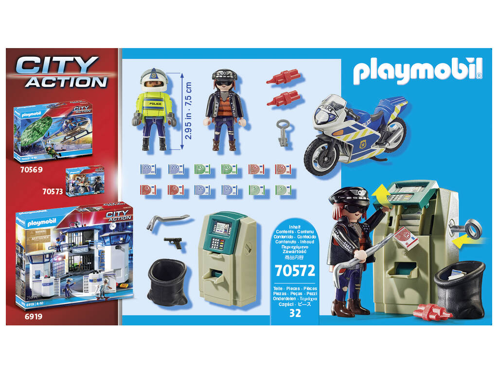 Playmobil City Action Mota Perseguição do Ladrão de Dinheiro 70572