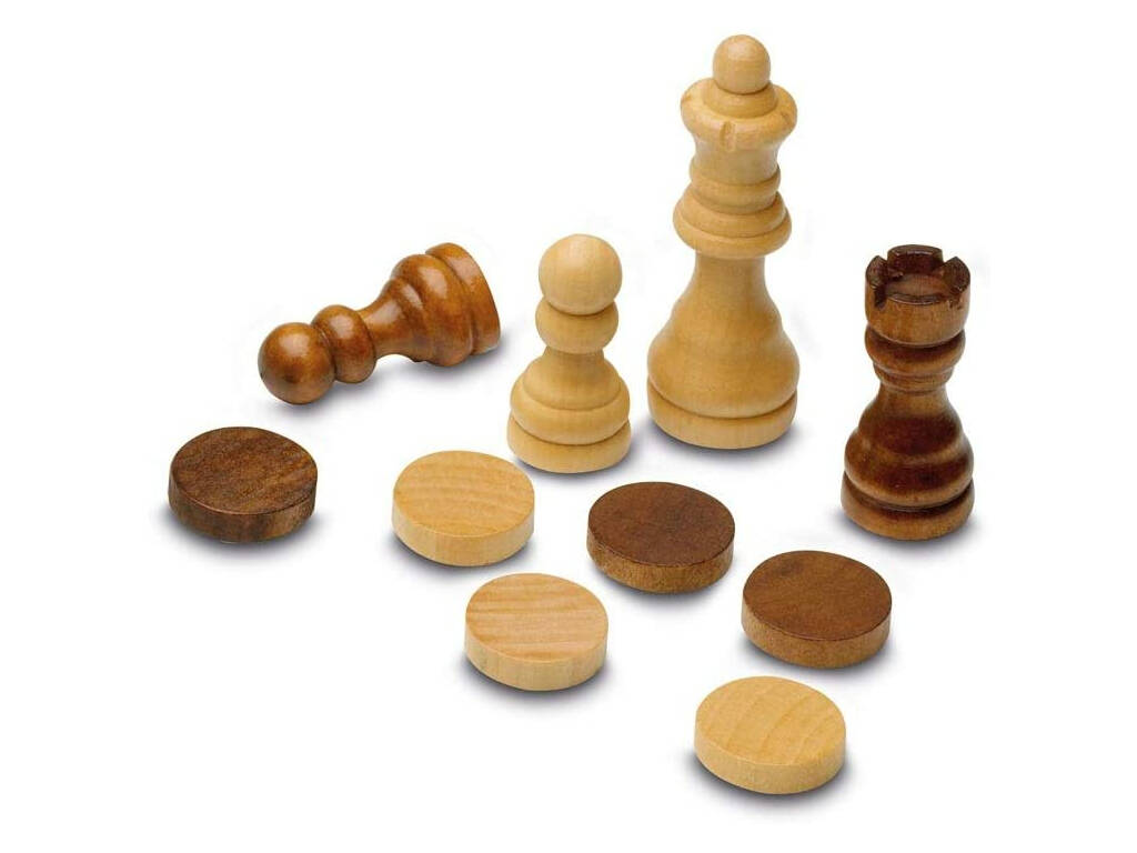 3-in-1-Holzschach, Dame und Backgammon Cayro 648