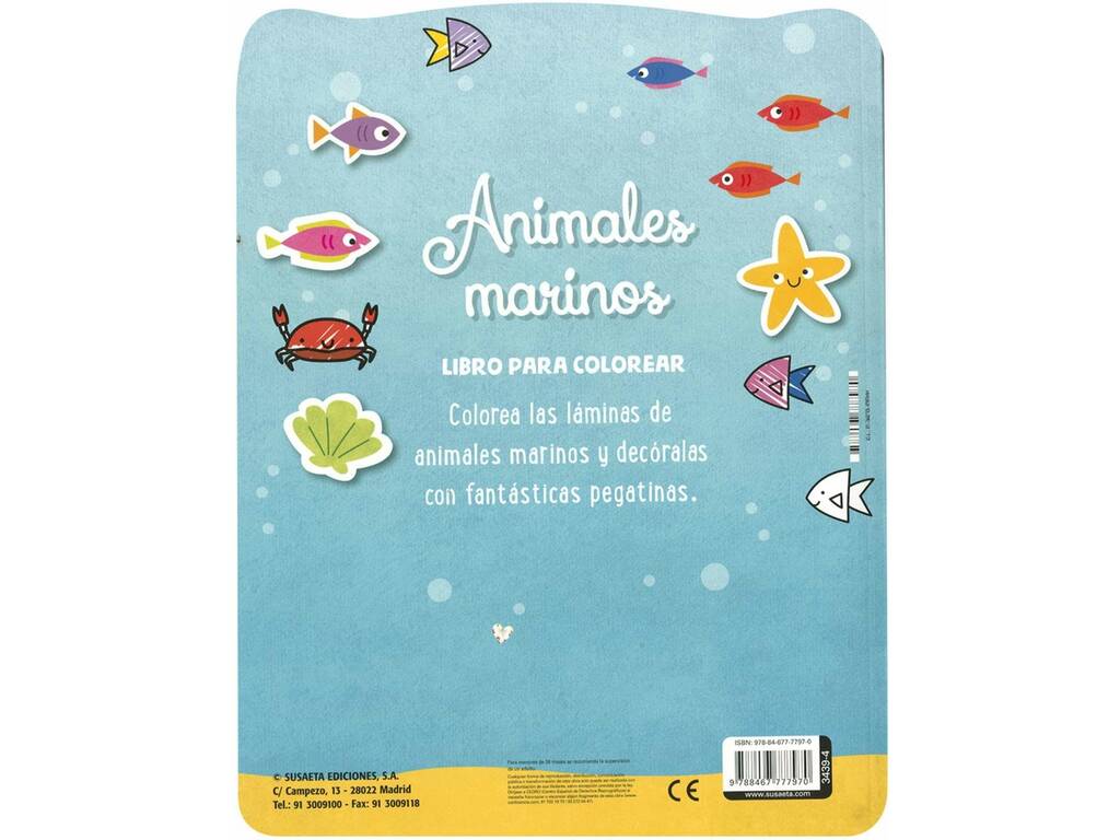 Autocollants et livre d'autocollants Animaux marins à colorier avec des autocollants