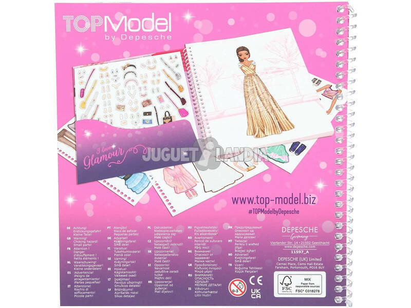 Top Model Cuaderno con calcomanie Dress Me Glamour Depesche 11597
