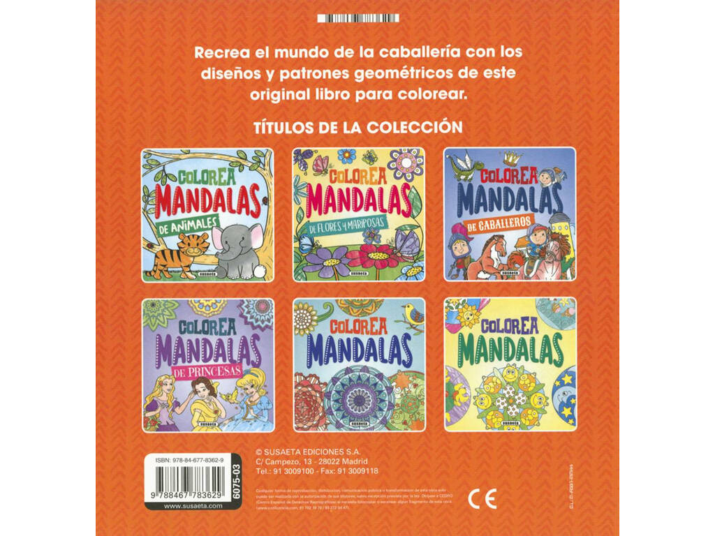 Colorea Mandalas Caballeros Susaeta S6075003