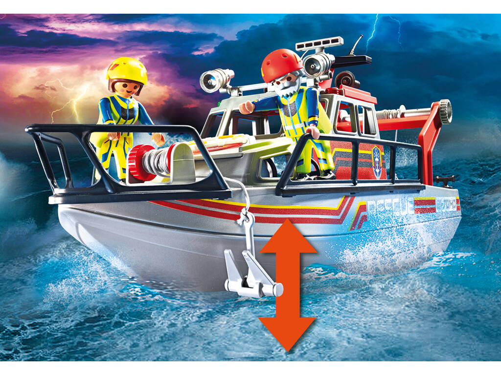Playmobil Rescate Marítimo Operación Lucha Contra Incendios Con Yate de Rescate 70140