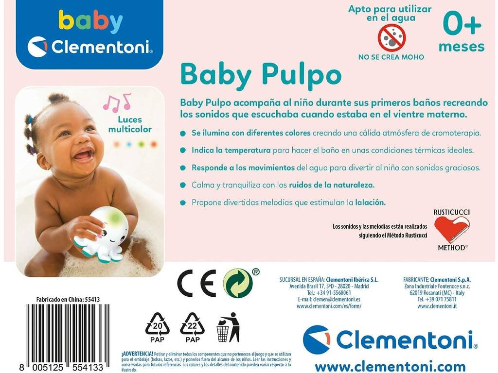 Baby Pulpo Primer Baño Clementoni 55413