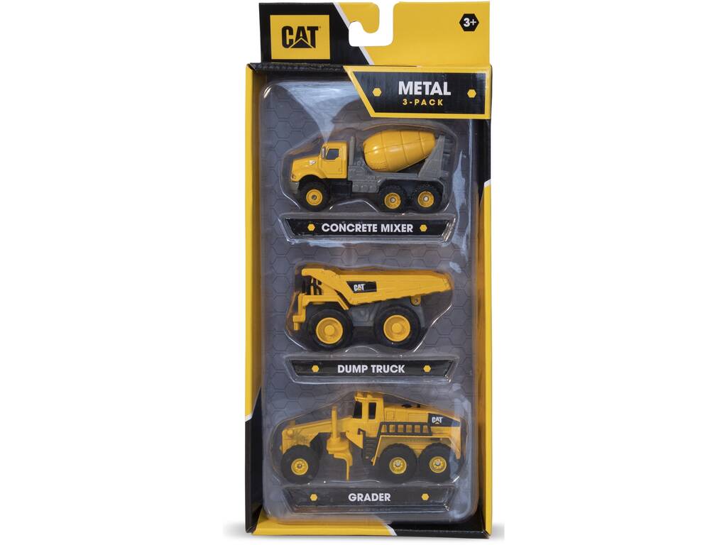 Cat Pack 3 Vehículos Construcción Metal Funrise 82273