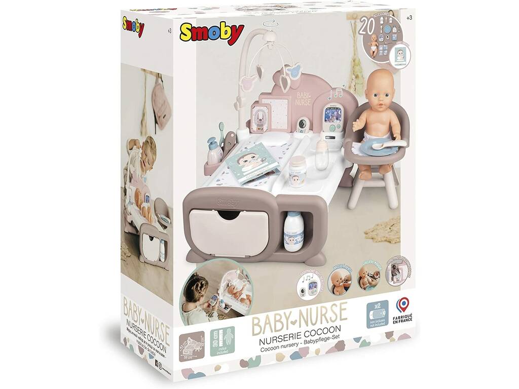 Cameretta per bebè con bambola 32 cm. Smoby 7600220375