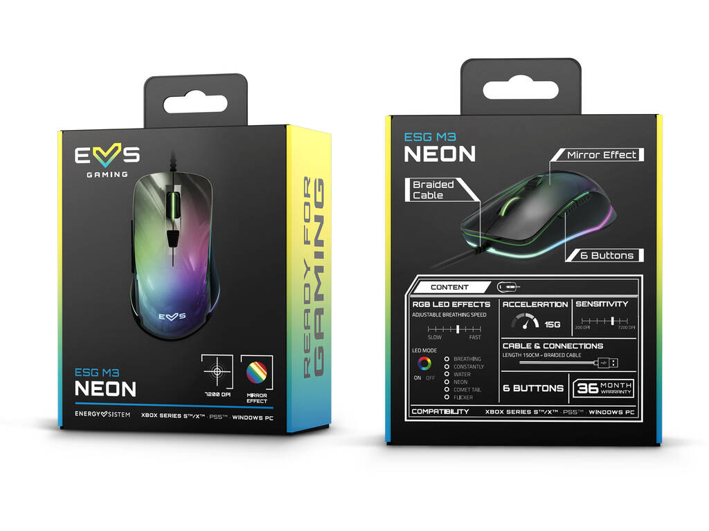 Mouse Gaming Mouse ESG M3 Neon Energy Sistem 45212