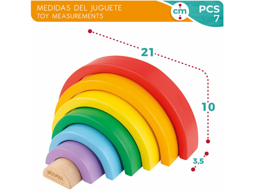 Jogo Arco-íris Madeira 7 Peças Baby Color 49306