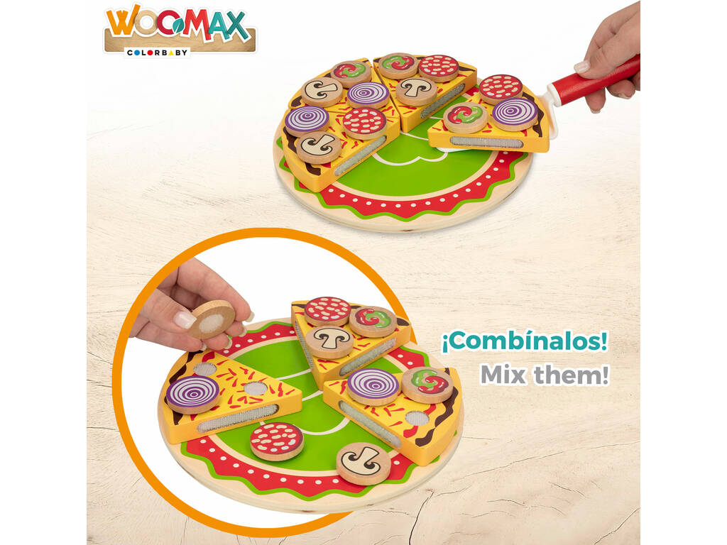27 Holz-Pizza Set Color Baby 49334