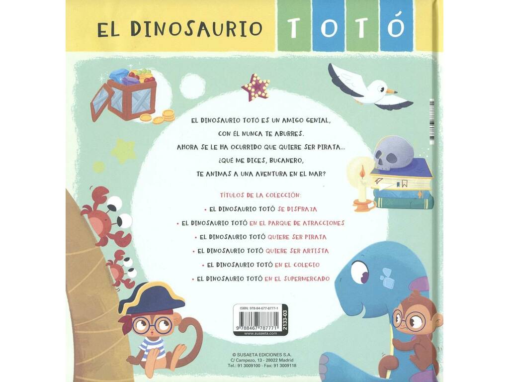 Der Dinosaurier Totó will ein Pirat sein Susaeta S2133003