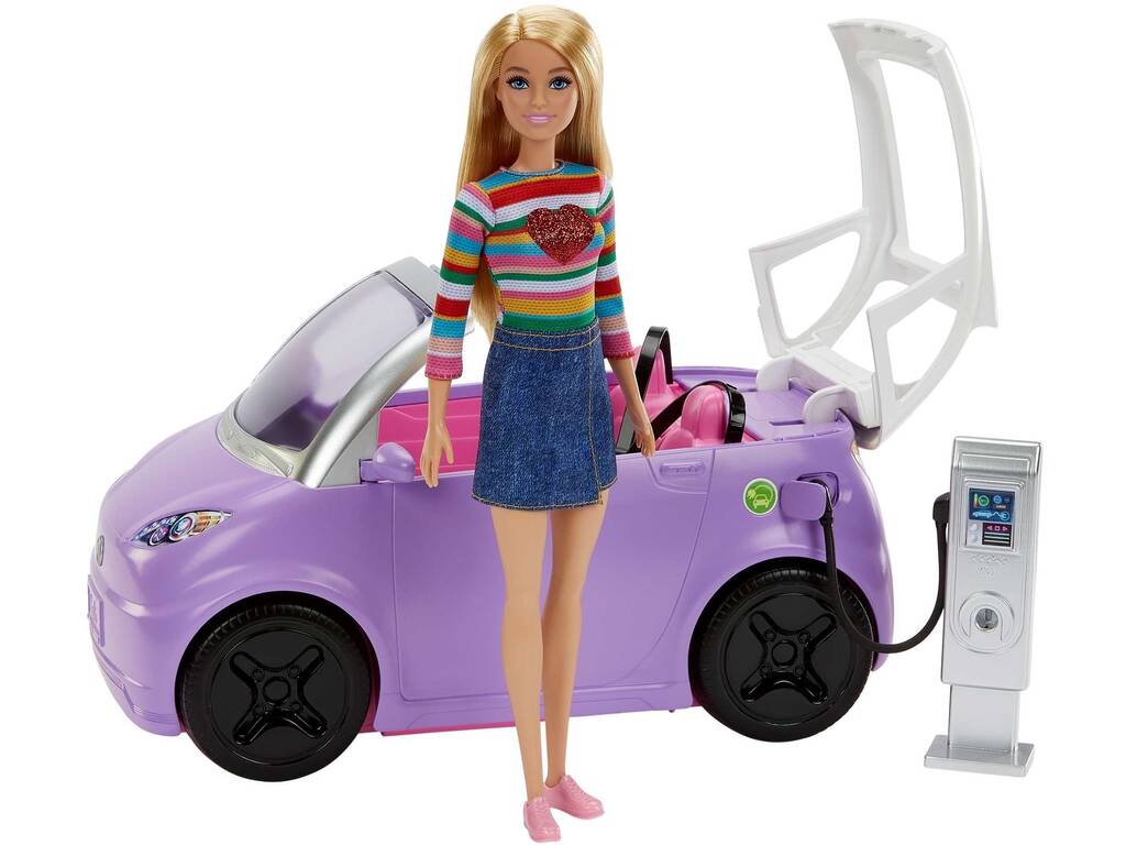 BARBIE VEHÍCULO ELÉCTRICO CON ESTACIÓN DE CARGA HJV36 – Juguetibici  eCommerce