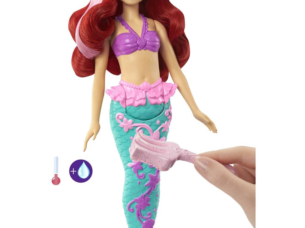 Princesas Disney Boneca Ariel Toque de Cor Mattel HLW00