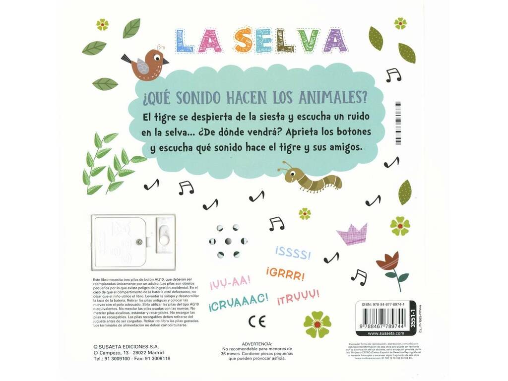 Livre cinq sons La jungle avec des boutons