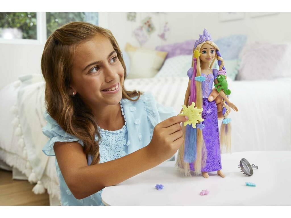 Princesas Disney Boneca Rapunzel Penteados Mágicos Mattel HLW18