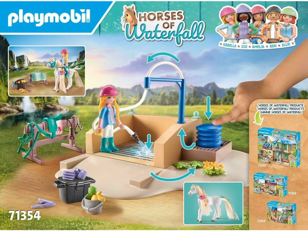 PLAYMOBIL Horses of Waterfall 71354 Set de Limpieza con Isabella y