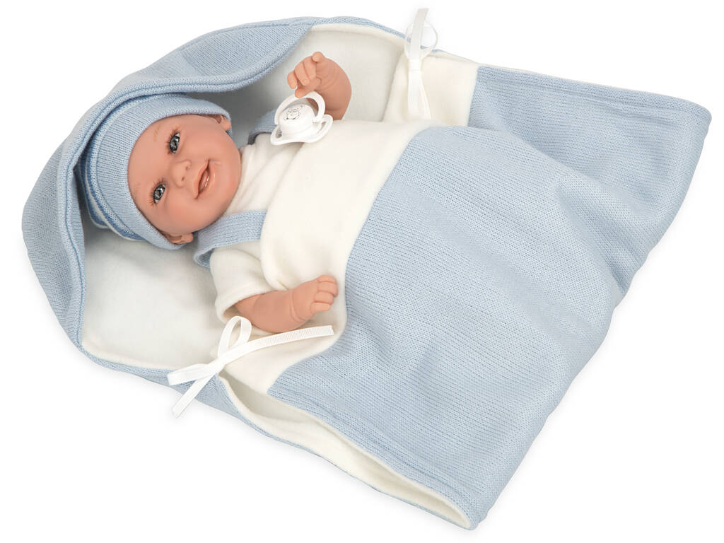 Doll Elegance Babyto Bleu 35 cm. avec couverture Arias 60751