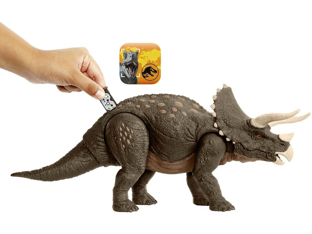 Jurassic World figura del Triceratopo difensore dell'habitat Mattel HPP88