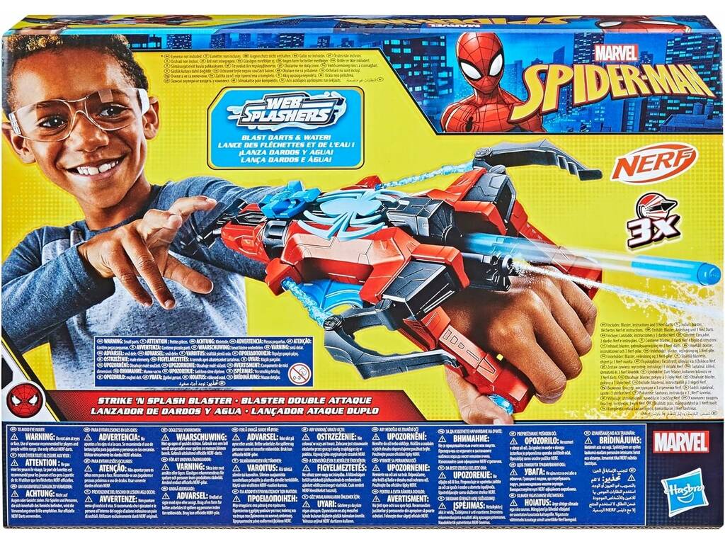 Spiderman Nerf Lanzador De Dardos y Agua Hasbro F7852