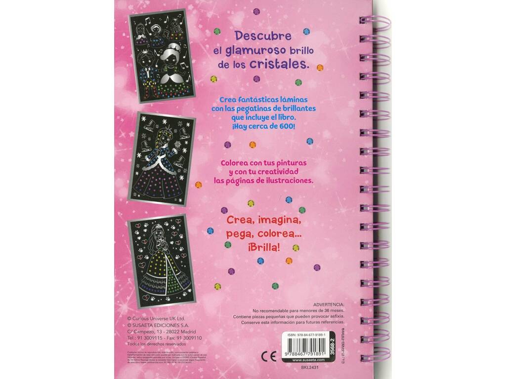 Libro colore e cristallo Principesse di Susaeta S3568002