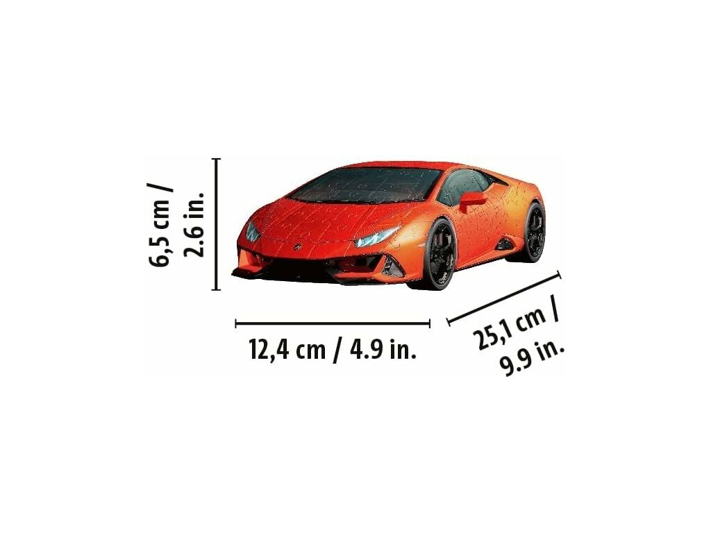 Puzzle 3D Lamborghini Furacão Evo Arancio Ravensburger 11571