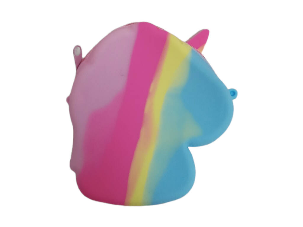 Borsa Pop It in silicone multicolore Unicorno