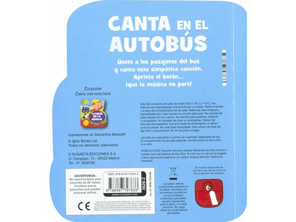 Canta con Nosotros Libro Canta en el Autobús Susaeta S3626002