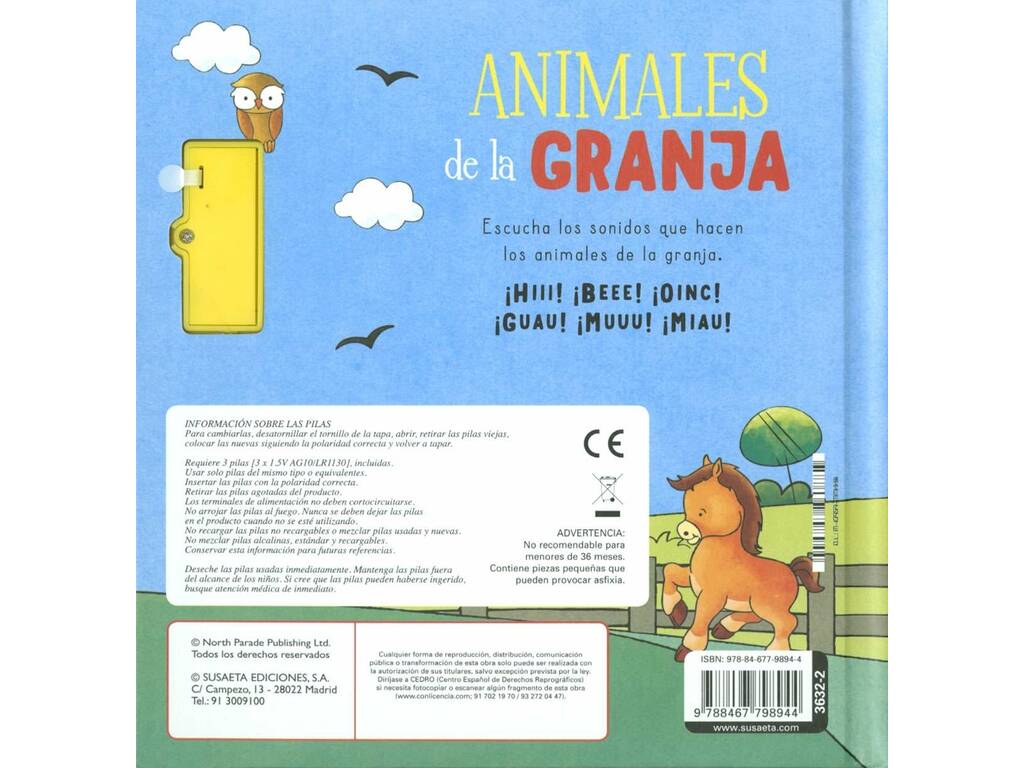 Voces de Animales Libro Animales de la Granja Susaeta S3632002