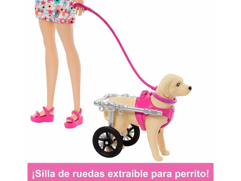 Barbie Passeadora de Cão com Cadeira de Rodas de Mattel HTK37