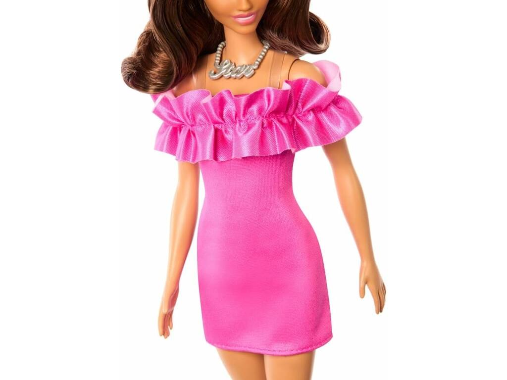 Barbie Fashionista Abito rosa con volant di Mattel HRH15