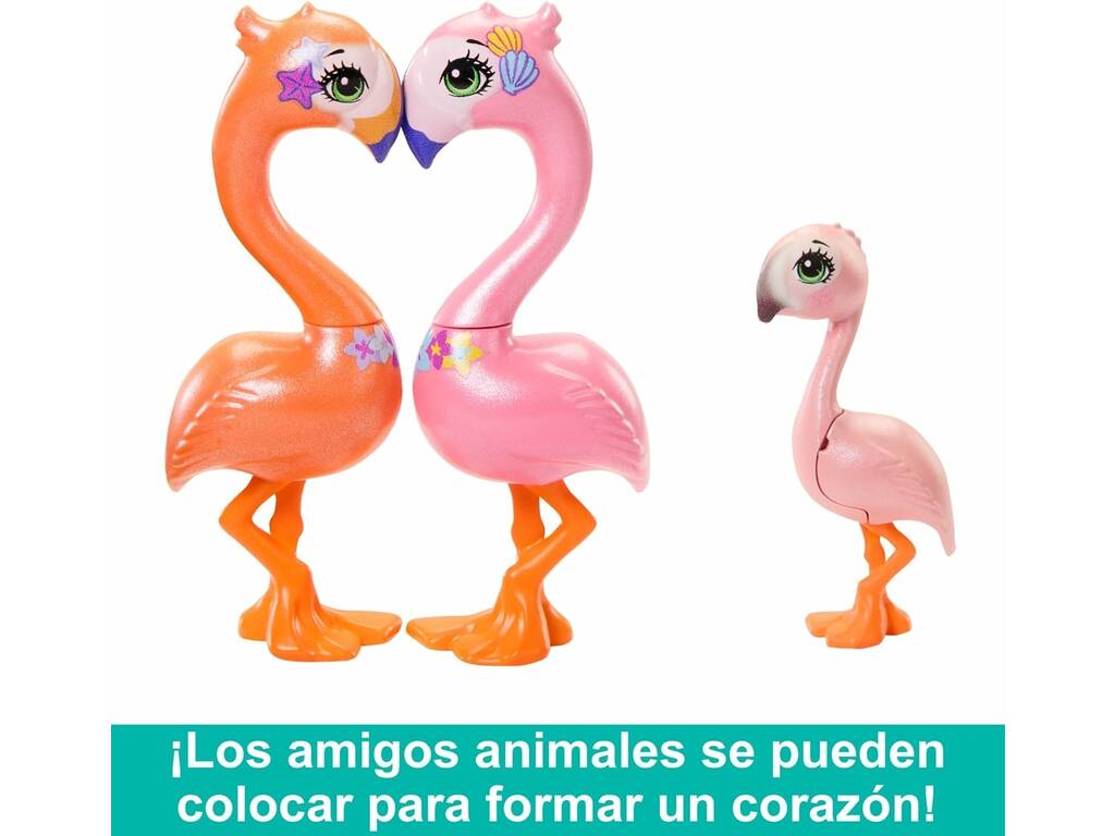 Mattel Enchantimals Sunshine Island Flamingo-Familie HRX85