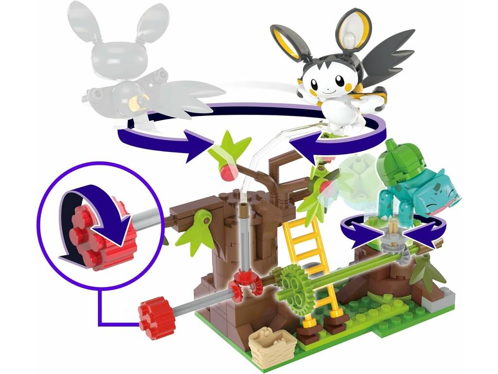 Pokémon Mega El Bosque Encantador de Emolga y Bulbasaur Mattel HTH69