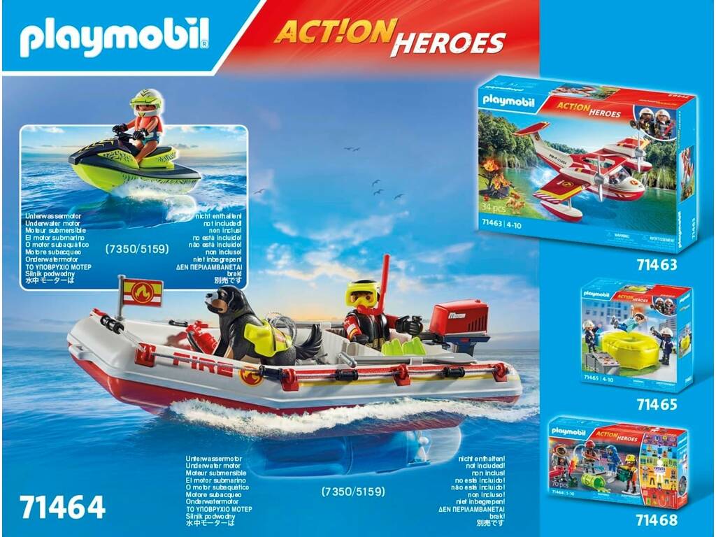 Playmobil Action Heroes Bateau de pompier avec Jet Ski 71464