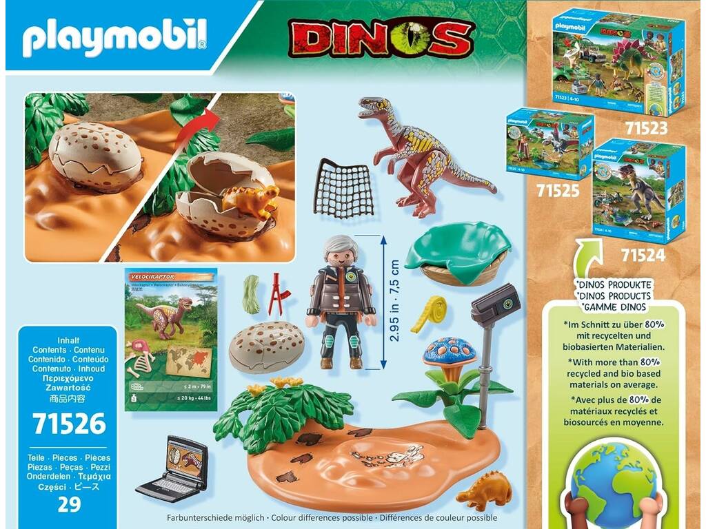 Playmobil Dinos Stegosaurus Nest avec voleur d'oeufs 71526