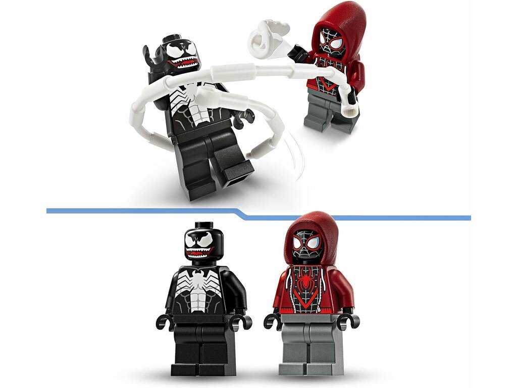 Lego Marvel Spiderman Armadura Robótica do Venom VS Miles Morales 76276